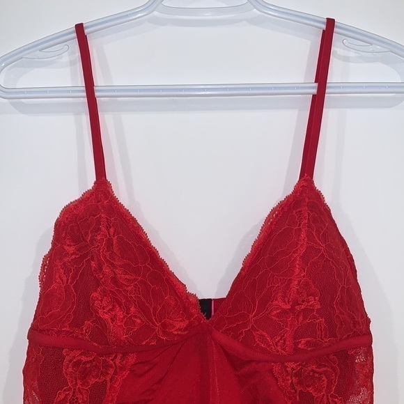 LA Senza red Satin padded bra slip dress size Medium - Picture 7 of 16